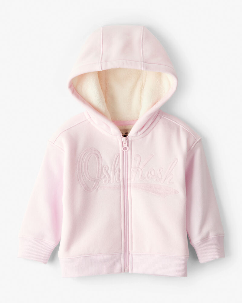 Baby Girl 2-Piece Hooded Zip-Up Jacket & Joggers Set - Pink, image 2 of 8 slides