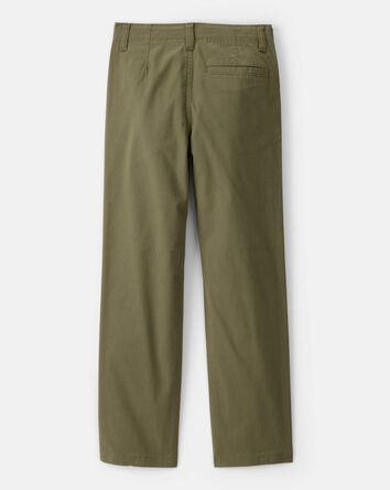 Boys Flat Front Fashion Pants - Green, 