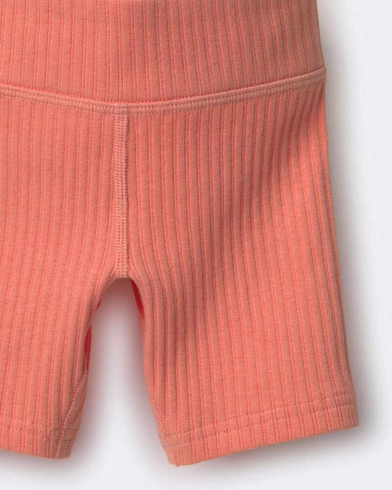 Toddler Girl Brooklyn Bike Shorts - Coral, image 6 of 6 slides