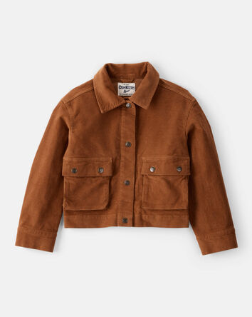 Girls Western Corduroy Long-Sleeve Fashion Jacket - Brown, 