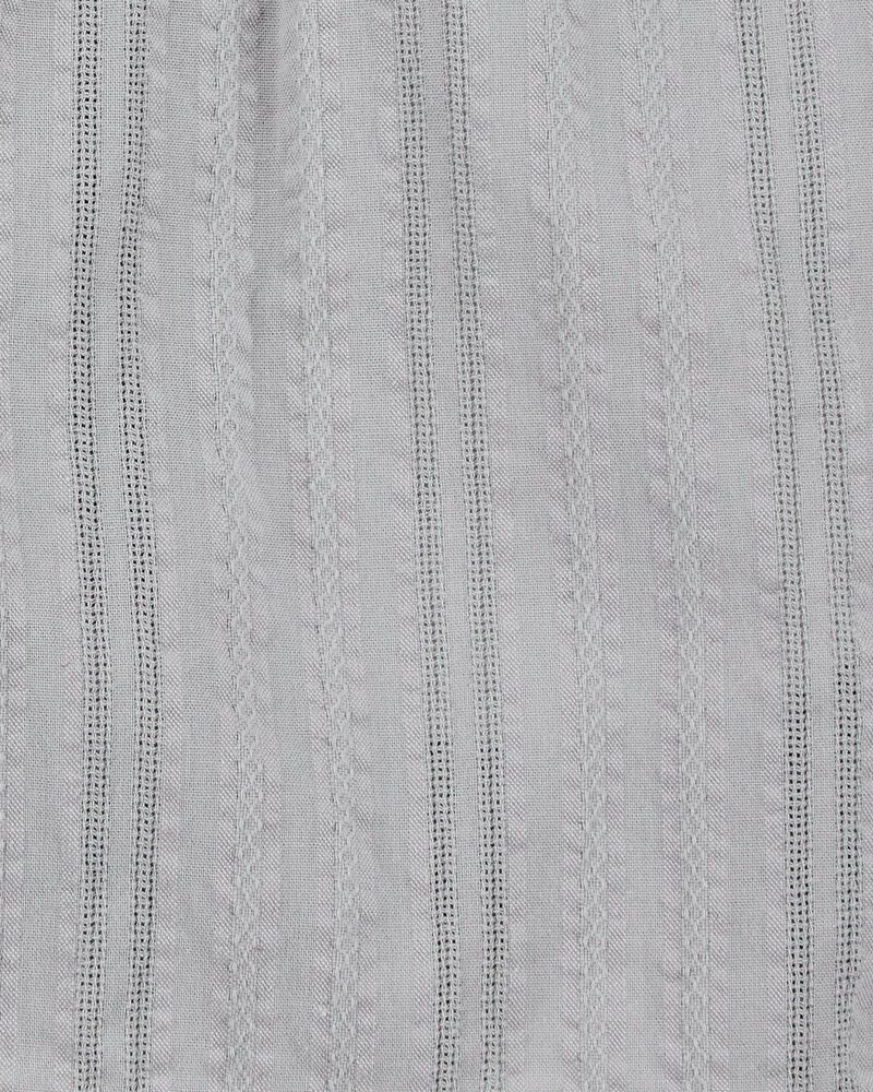 Toddler 2-Piece Seersucker Button-Down Shirt & Drawstring Shorts Set - Grey, image 5 of 9 slides