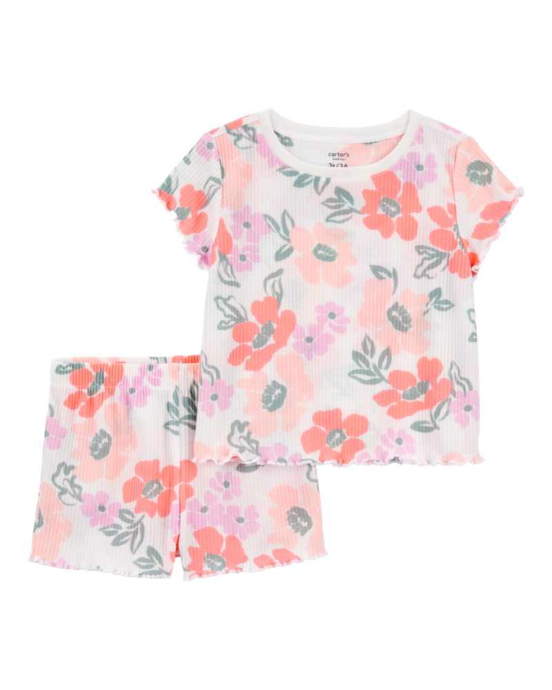 Toddler Girl Floral Loose-Fit 2-Piece Pajamas, image 1 of 3 slides