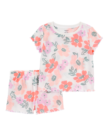 Toddler Girl Floral Loose-Fit 2-Piece Pajamas, 