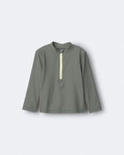 Toddler Half-Zip Long-Sleeve Rashguard - Olive, image 2 of 6 slides