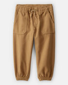 Toddler Boy  Herringbone Woven Pull-On Jogger - Brown, image 1 of 6 slides