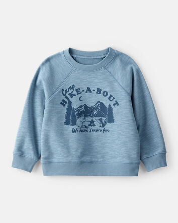 Toddler Boy Camping French Terry Pullover Sweatshirt - Blue, 
