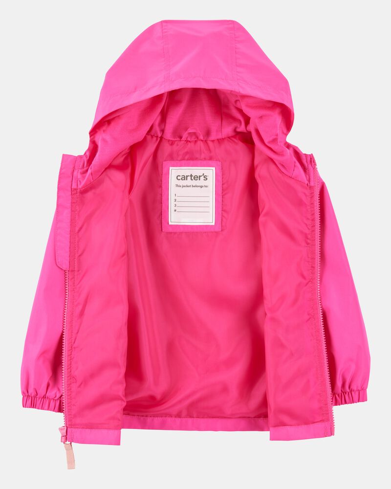 Baby Girl Solid Windbreaker Jacket - Pink, image 2 of 3 slides