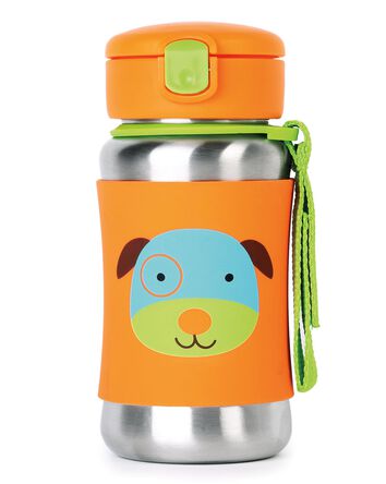 Zoo Stainless Steel Little Kid Straw Bottle, 