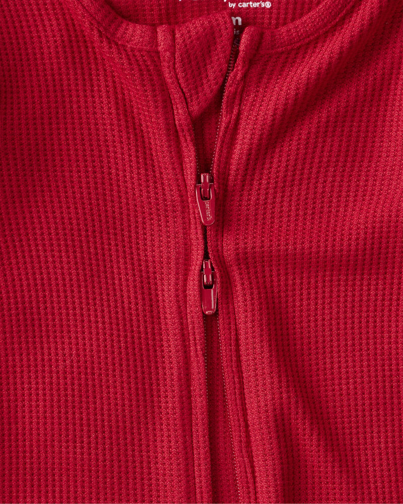 Baby Holiday Red PurelySoft Long-Sleeve Sleep & Play Pajamas - Red, image 3 of 7 slides