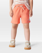 Toddler Waffle Knit Drawstring Shorts - Orange, image 2 of 7 slides