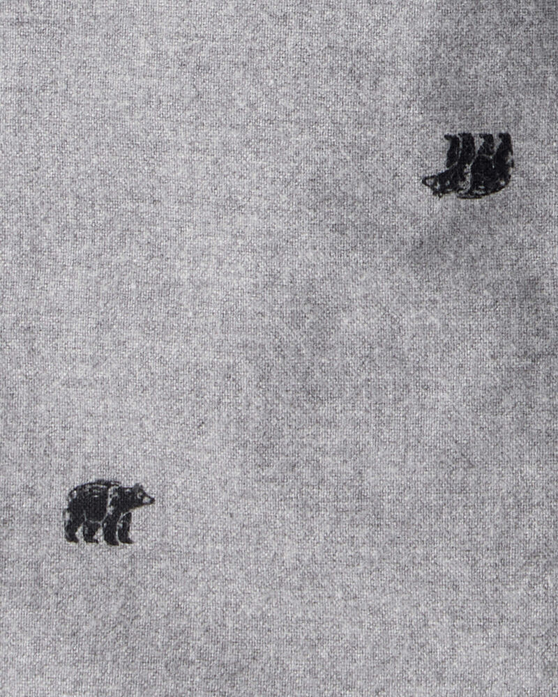 Toddler Boy Bear Print Dress Pants - Grey, image 5 of 6 slides