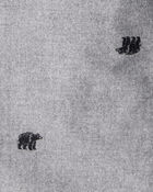 Toddler Boy Bear Print Dress Pants - Grey, image 5 of 6 slides