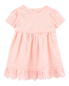 Baby Girl Eyelet Babydoll Dress - Pink, image 1 of 5 slides