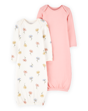 Baby Girl 2-Pack PurelySoft Sleeper Gowns - Pink, 