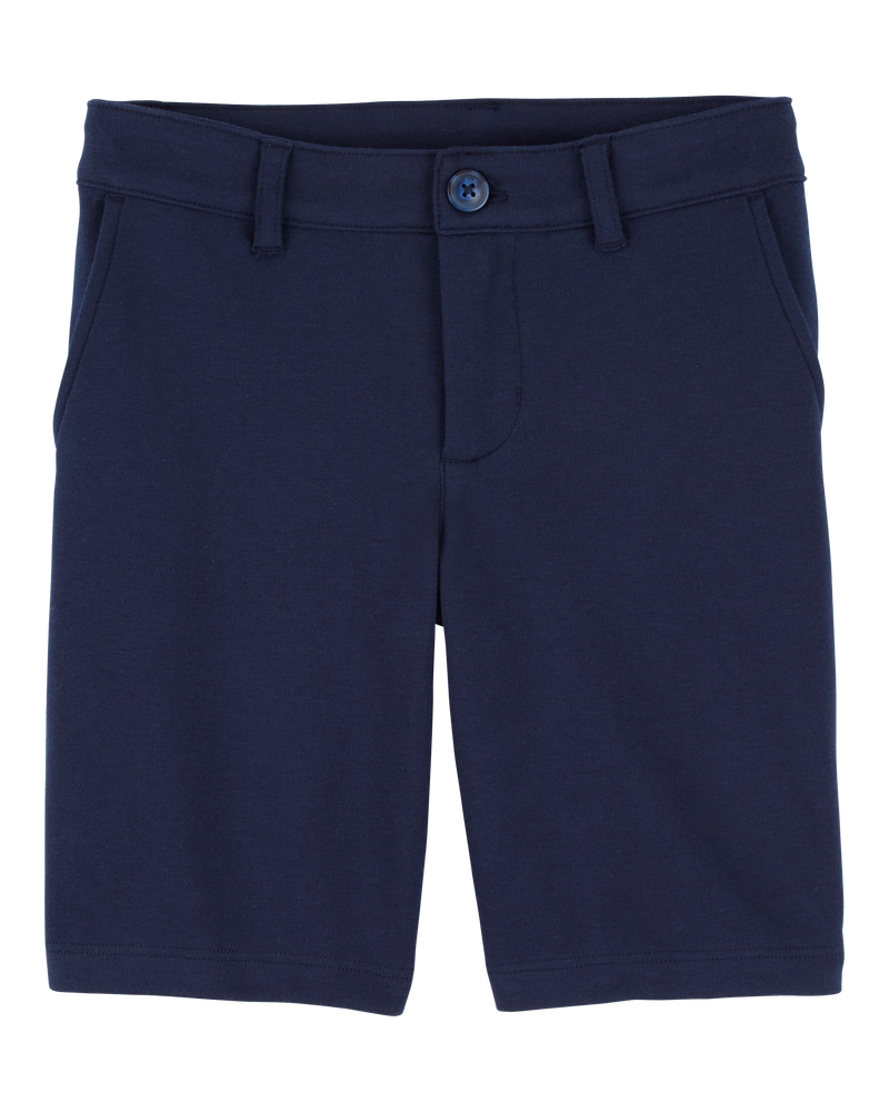 Kid 3-Pack Ponte Knit Uniform Shorts, image 2 of 4 slides