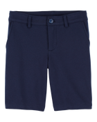 Kid 3-Pack Ponte Knit Uniform Shorts, image 2 of 4 slides