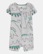 Toddler Boy Dinosaur Print Snug Fit Cotton 1-Piece Pajamas - Heather, image 1 of 4 slides