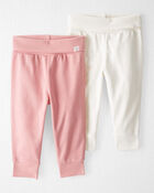 Baby Girl 2-Pack Organic Cotton Grow-With-Me Joggers, image 1 of 5 slides