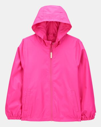 Girls Solid Windbreaker Jacket - Pink, 