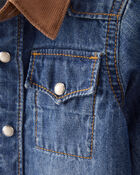 Baby Boy Western Denim Long-Sleeve Button-Down Shirt - Blue, image 2 of 4 slides