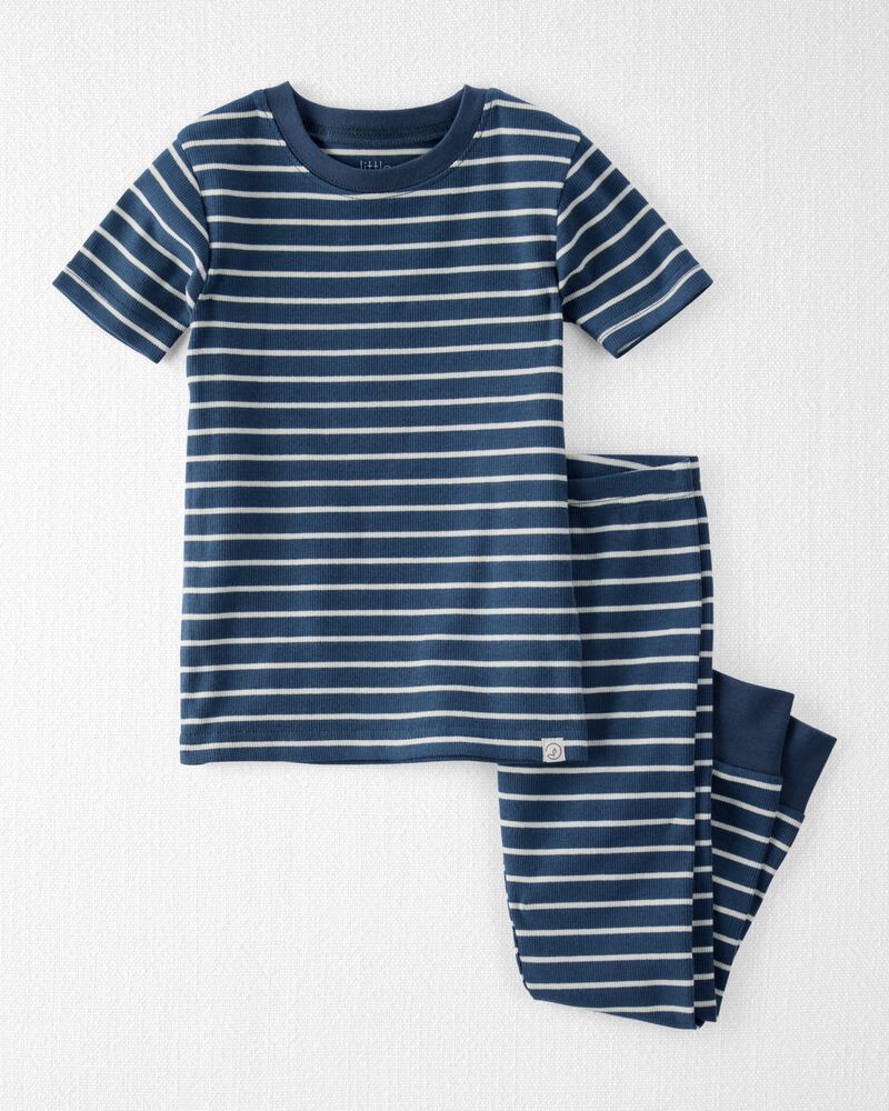 Toddler Organic Cotton Pajama Set in Stripes, image 1 of 4 slides