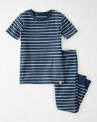 Toddler Organic Cotton Pajama Set in Stripes, image 1 of 4 slides