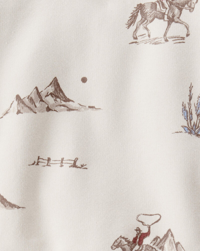 Baby French Terry Sweatshirt Made with Organic Cotton in Western Rodeo Print, image 3 of 4 slides