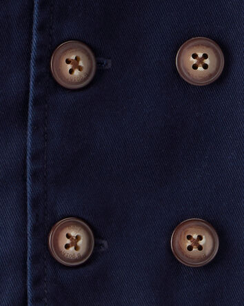 Baby Twill 100% Cotton Button-Down Jacket - Navy, 