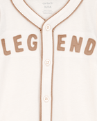Toddler Legend Baseball Button-Down Vintage Tee - Ivory, image 2 of 3 slides