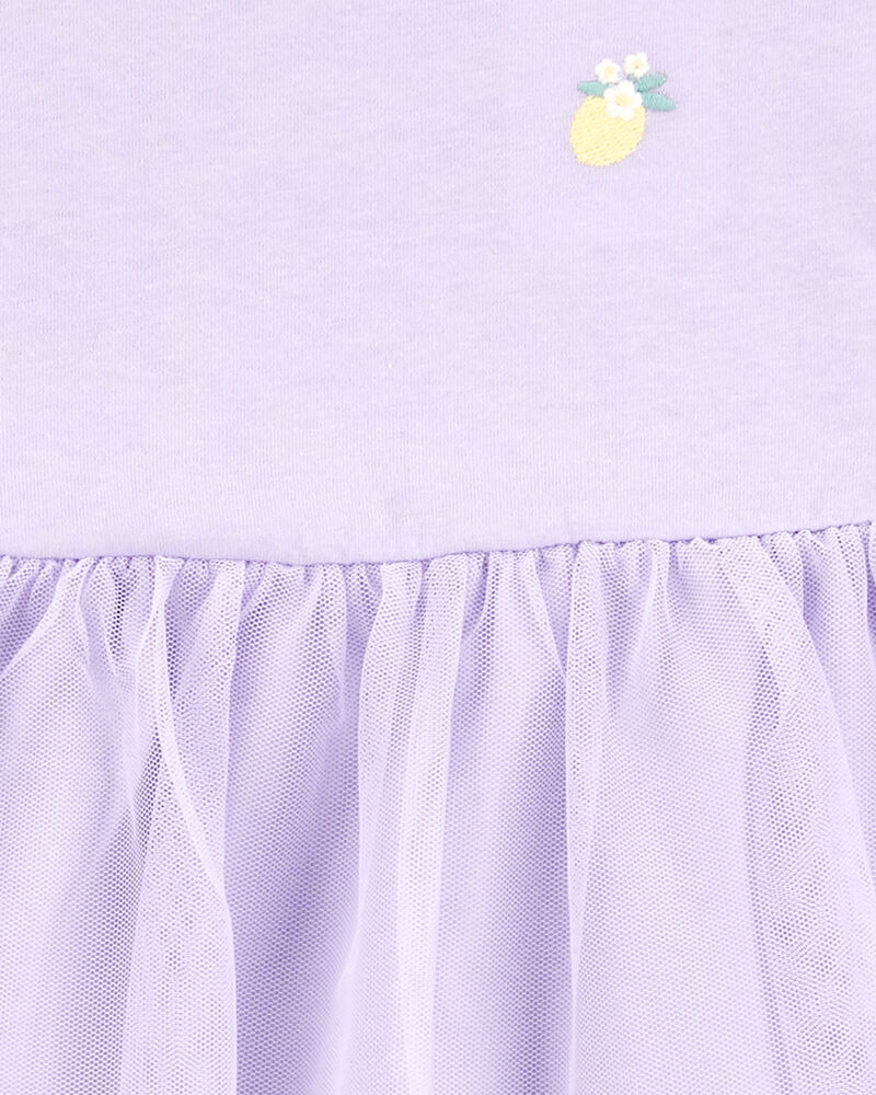 Toddler 2-Piece Lemon Tulle Top & Legging Set - Purple, image 2 of 3 slides