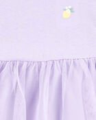 Toddler 2-Piece Lemon Tulle Top & Legging Set - Purple, image 2 of 3 slides