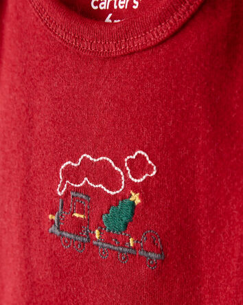 Baby Boy 3-Piece Train Print Long-Sleeve Bodysuits & Pant Set - Red/White, 