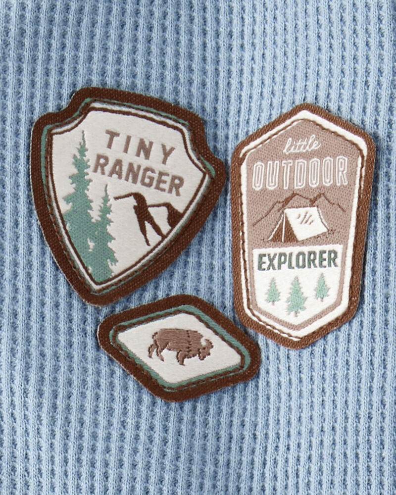 Baby Boy 2-Piece Park Ranger Thermal Bodysuit Pant Set - Blue, image 4 of 5 slides