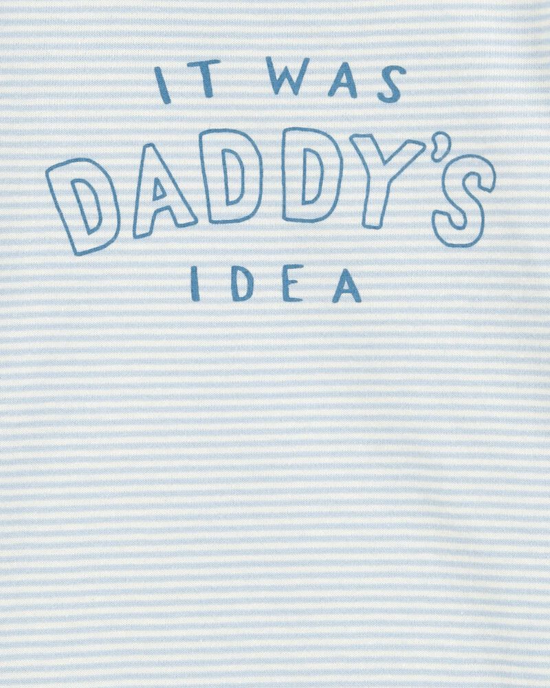Baby "It Was Daddy's Idea" Short-Sleeve Bodysuit - Blue, image 2 of 3 slides