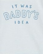 Baby "It Was Daddy's Idea" Short-Sleeve Bodysuit - Blue, image 2 of 3 slides