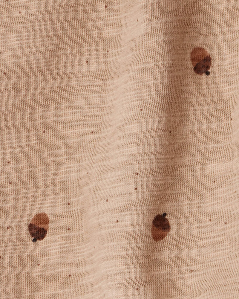 Baby 2-Piece Acorn Thanksgiving Print Cotton Long-Sleeve Tee & Pant Set - White, image 5 of 6 slides