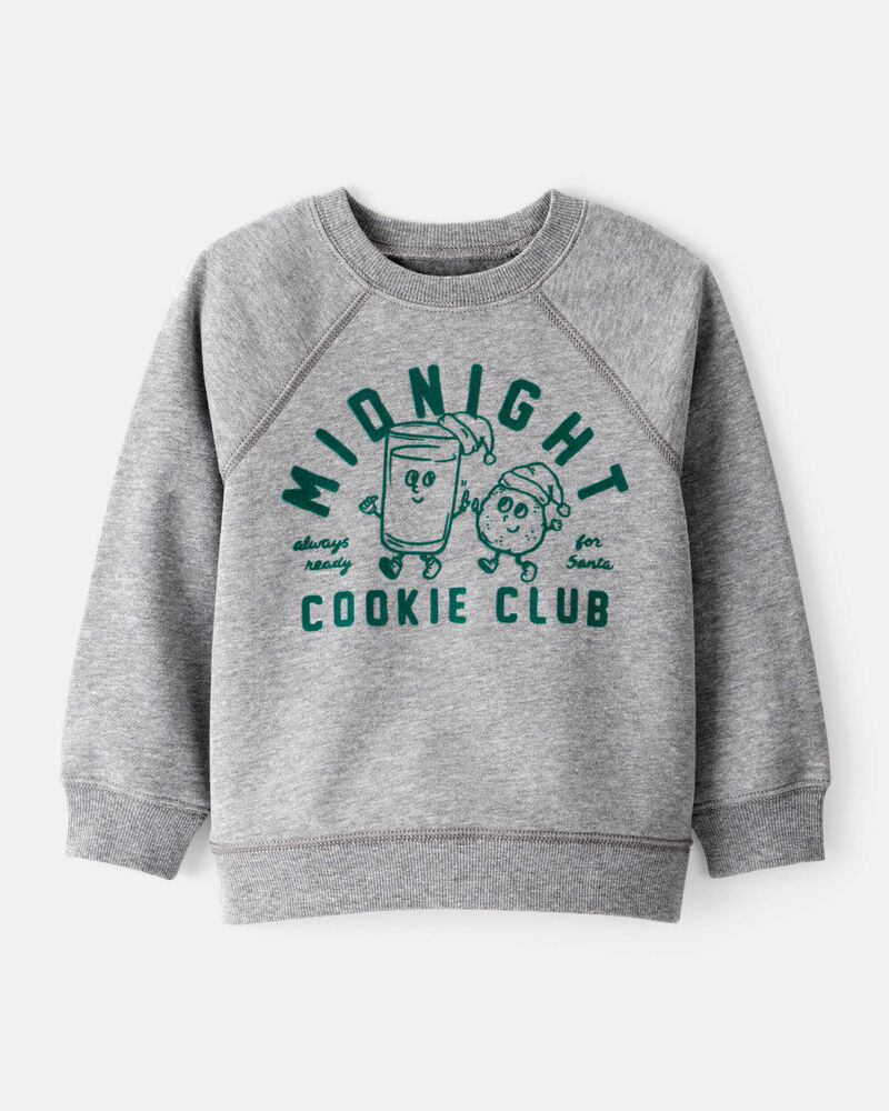 Toddler Boy DayDream Fleece Midnight Cookie Club Long-Sleeve Pullover Sweatshirt - Grey, image 1 of 4 slides