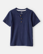Toddler Boy Short-Sleeve Henley Tee - Navy, image 1 of 3 slides