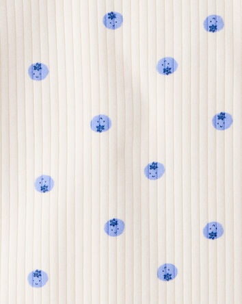 Baby Girl Blueberry Print Long-Sleeve Fashion Bodysuit - Ivory, 