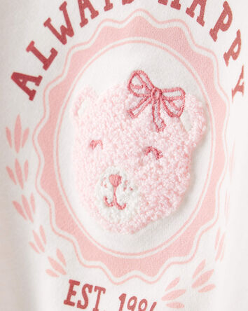 Toddler Girl Bear Short-Sleeve Fashion Top - White, 