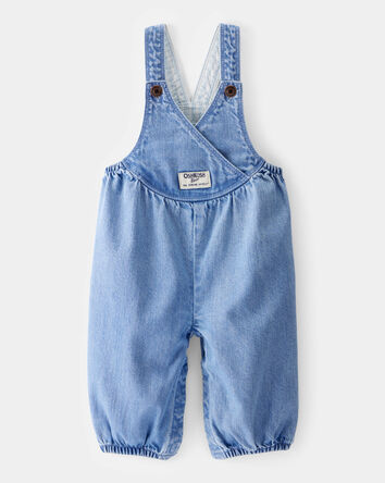 Baby  Vintage Inspired Chambray V-Neck Overalls  - Nostalgia Wash, 