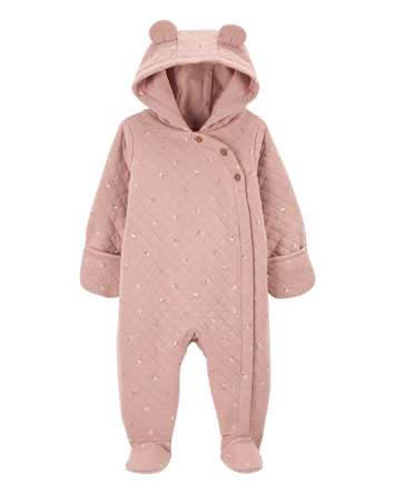 Baby Hooded Quilted Jumpsuit, 