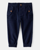 Baby Boy Twill Joggers - Navy, image 1 of 4 slides