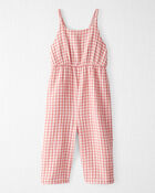 Toddler Organic Cotton Gauze Gingham Jumpsuit, image 1 of 4 slides