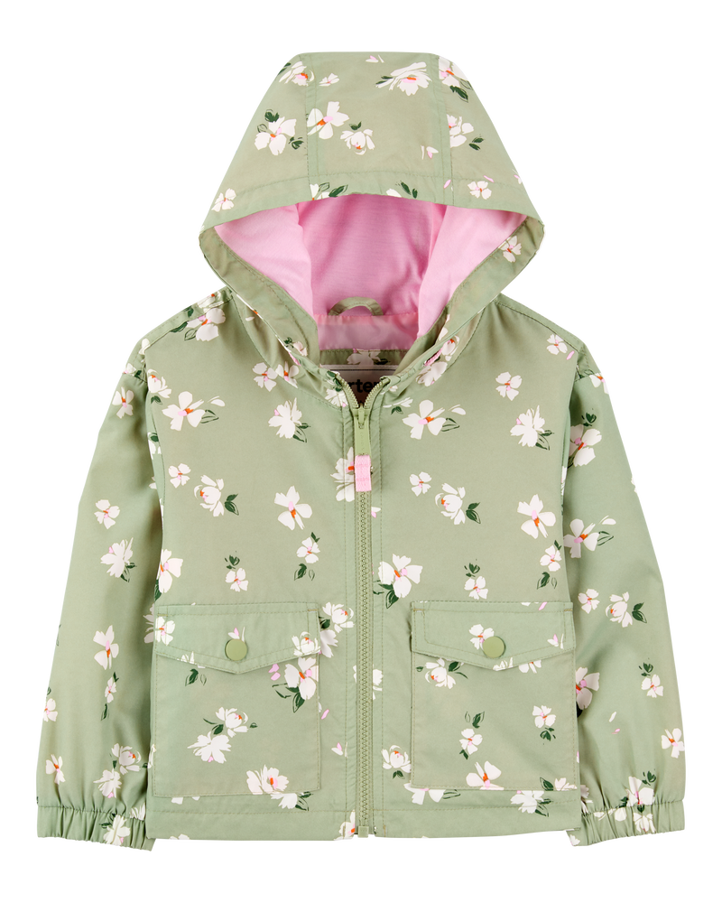 Baby Girl Floral Windbreaker - Green, image 1 of 3 slides