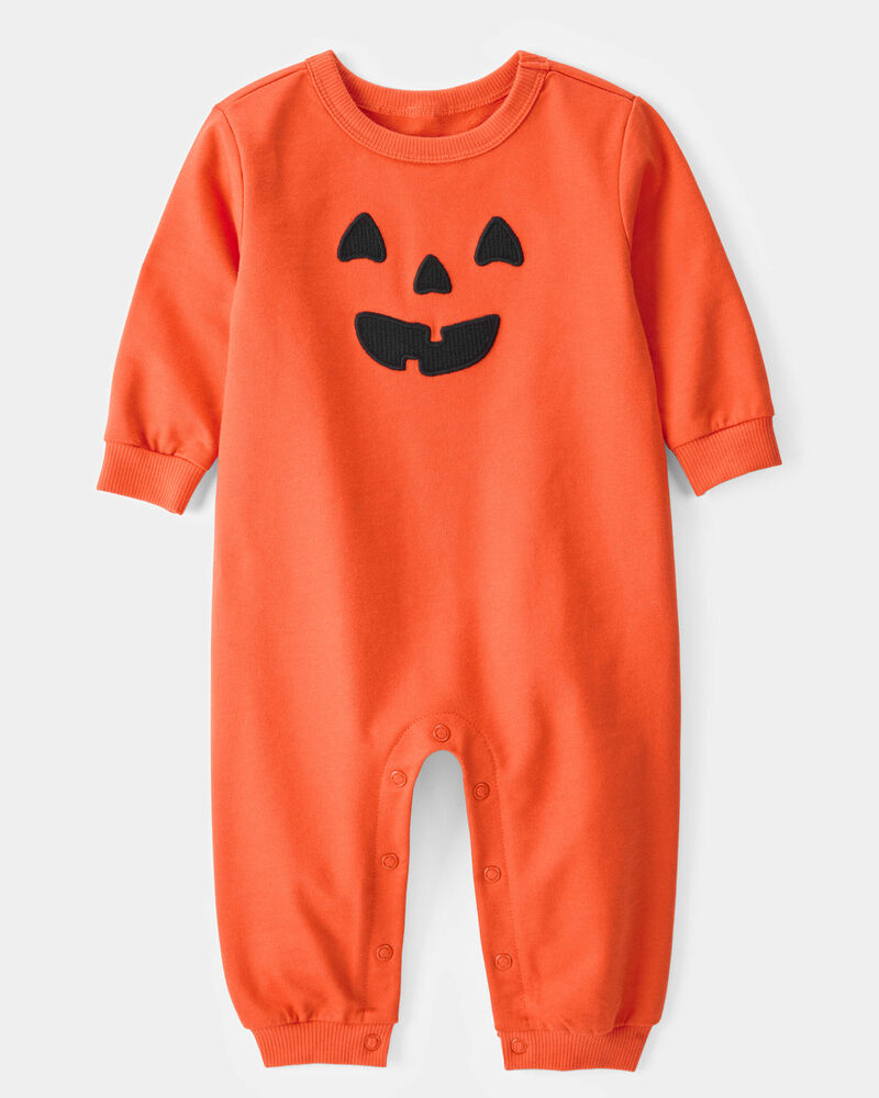 Baby Halloween Pumpkin Jumpsuit - Orange, image 1 of 4 slides