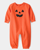Baby Halloween Pumpkin Jumpsuit - Orange, image 1 of 4 slides