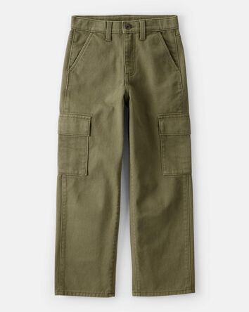 Boys Cotton Fashion Cargo Pants - Green, 