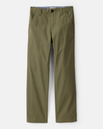 Boys Flat Front Fashion Pants - Green, 