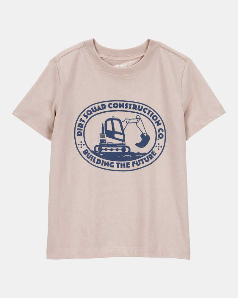 Toddler Boy Construction Short-Sleeve Graphic Tee - Tan, image 1 of 3 slides